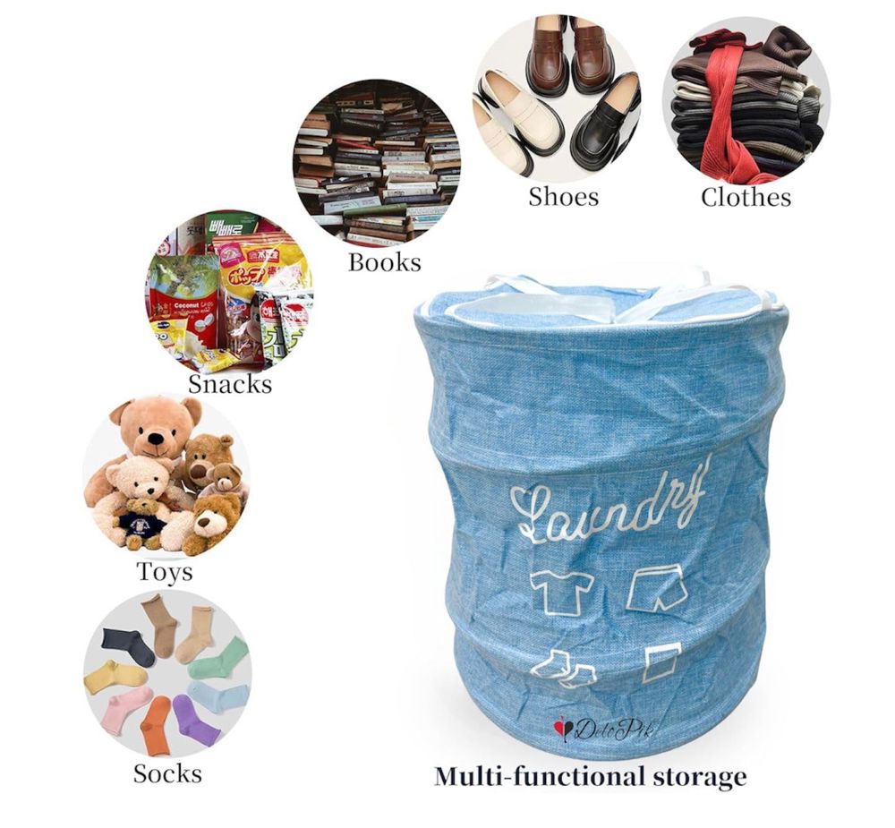 Foldable fabric laundry basket_thumbnail_3